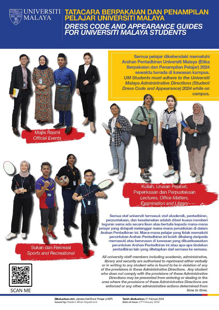 Universiti Malaya Student Dress Code and Appearance Guidelines